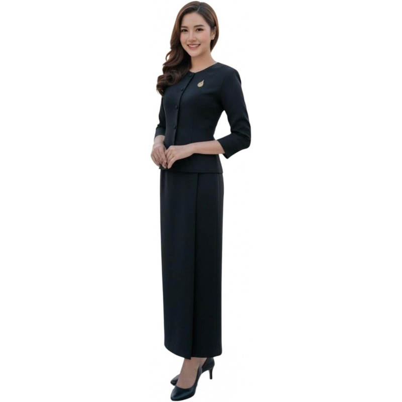 Thai Silk Blouse - Traditional Thai Ruean Ton Long Sleeve