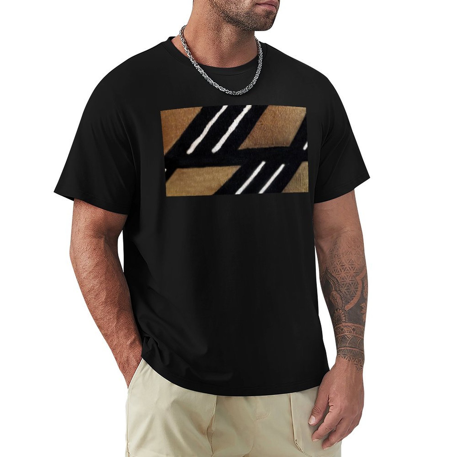 Mudcloth Print Top - African Mudcloth T-Shirt Casual Holiday Short