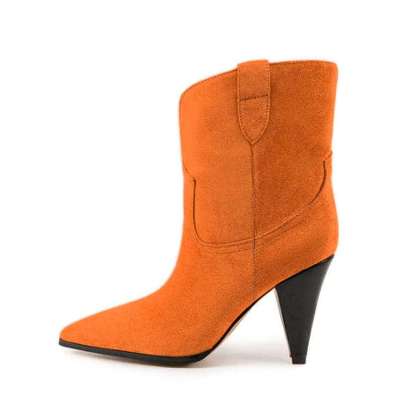 Ethnic Fashion For Women - Bicolor Spike Heels Pull On Fashion
