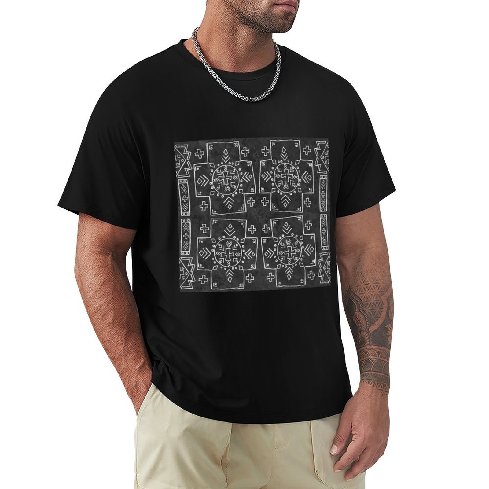 Mali Tribal Mud Cloth, Cross a - Mudcloth Print Top ulasan dan harga