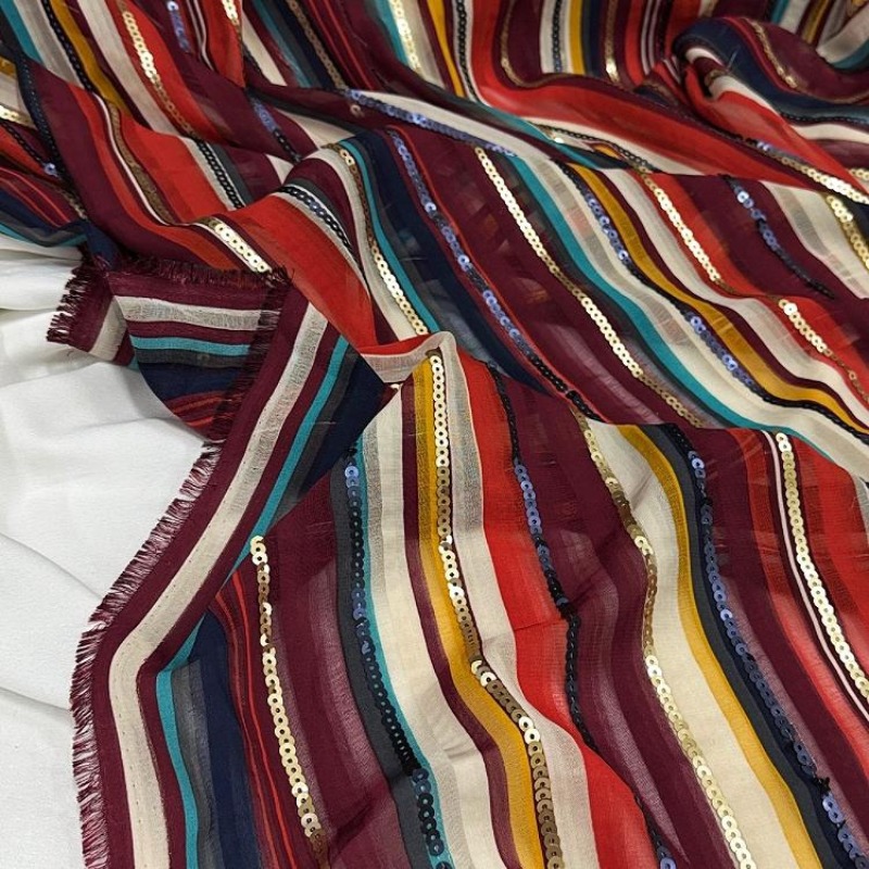 Colorful Striped Embroidered S - Ethnic Fashion Designer ulasan dan harga