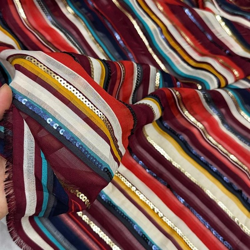 Colorful Striped Embroidered S - Ethnic Fashion Designer ulasan dan harga