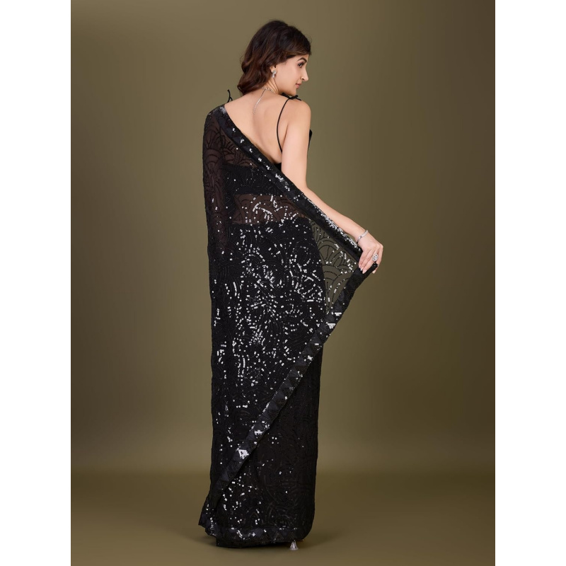 Women's Georgette Sequence Emb - Saree Georgette Women ulasan dan harga