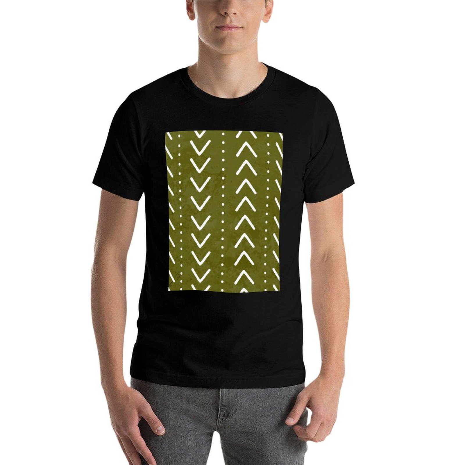 Olive Green Mudcloth Arrows Pa - Mudcloth Print Top ulasan dan harga