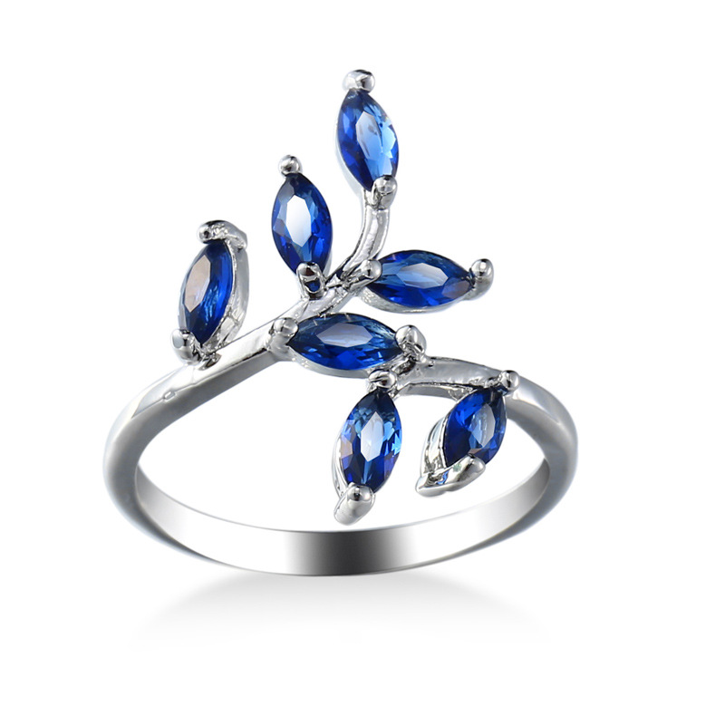 Pretty Blue Leaves Design Ring - Ethnic Fashion Designer ulasan dan harga