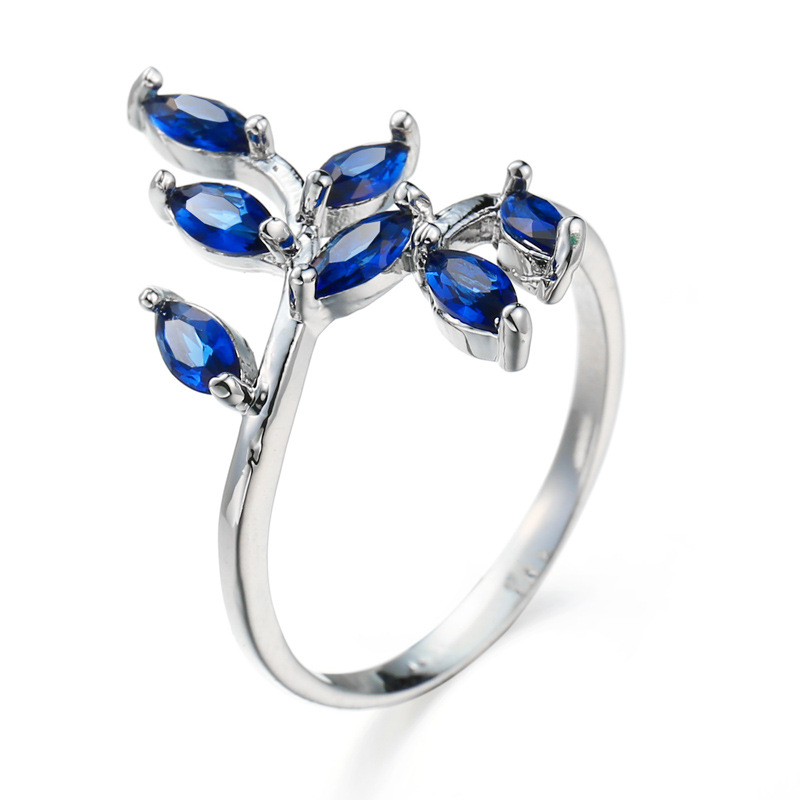 Pretty Blue Leaves Design Ring - Ethnic Fashion Designer ulasan dan harga