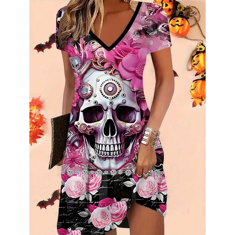 Halloween directional print pi - Y2K Ethnic Fashion ulasan dan harga