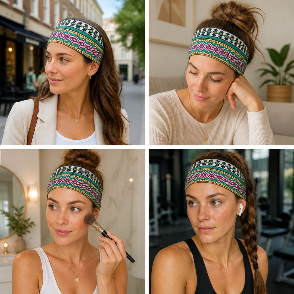 Fashion Ethnic Print Yoga Head - Ethnic Fashion Show ulasan dan harga