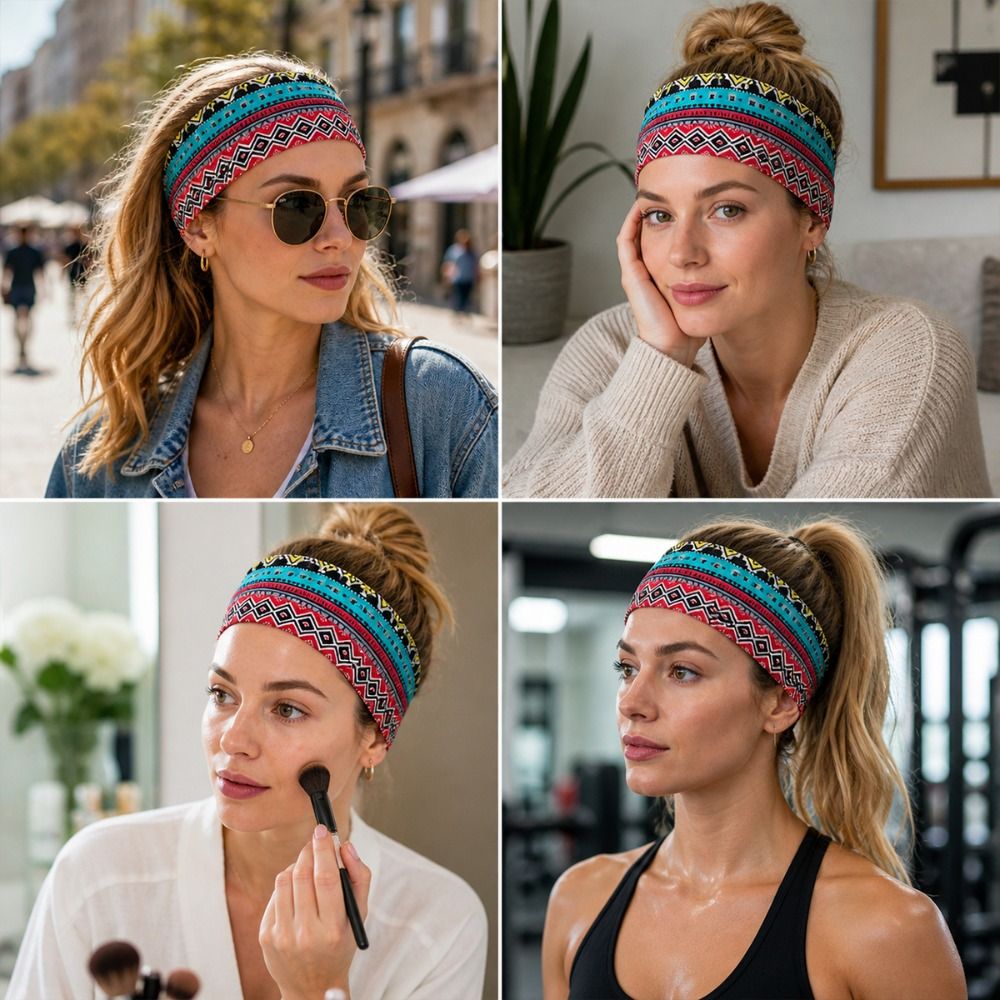 Fashion Ethnic Print Yoga Head - Ethnic Fashion Show ulasan dan harga