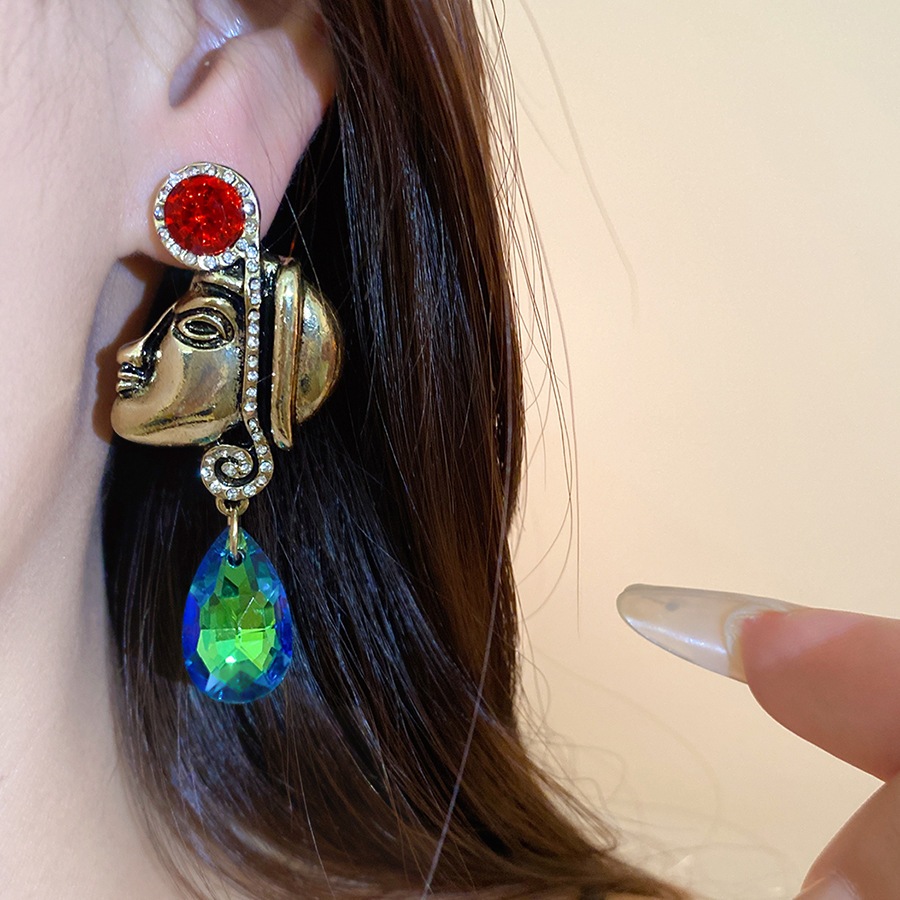 Vintage Tribal Face Sculpture  - Y2K Ethnic Fashion ulasan dan harga