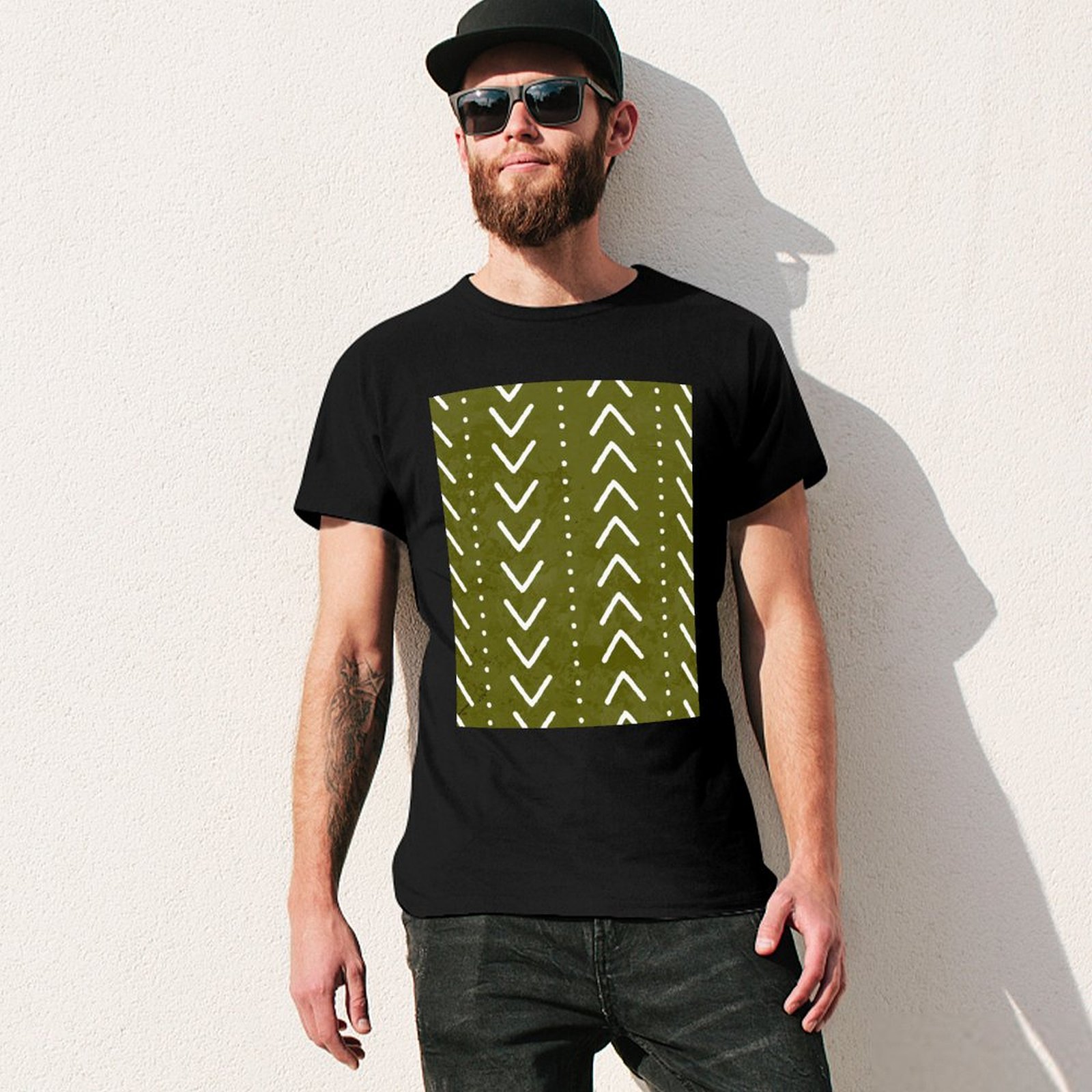 Olive Green Mudcloth Arrows Pa - Mudcloth Print Top ulasan dan harga