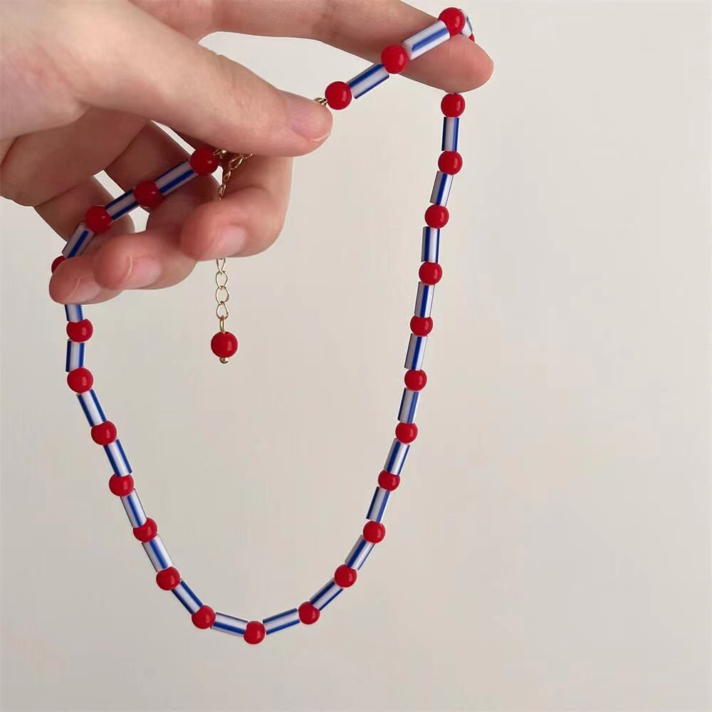 Fashion Colorful Beaded Neckla - Y2K Ethnic Fashion ulasan dan harga