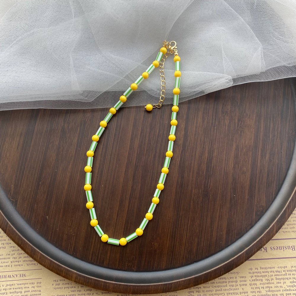 Fashion Colorful Beaded Neckla - Y2K Ethnic Fashion ulasan dan harga