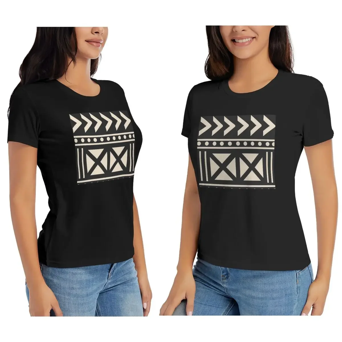Women T-Shirt African Mud Clot - Mudcloth Print Top ulasan dan harga