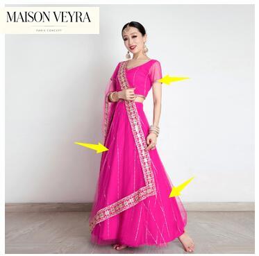 India Women's Saree Embroidery - Saree Georgette Women ulasan dan harga