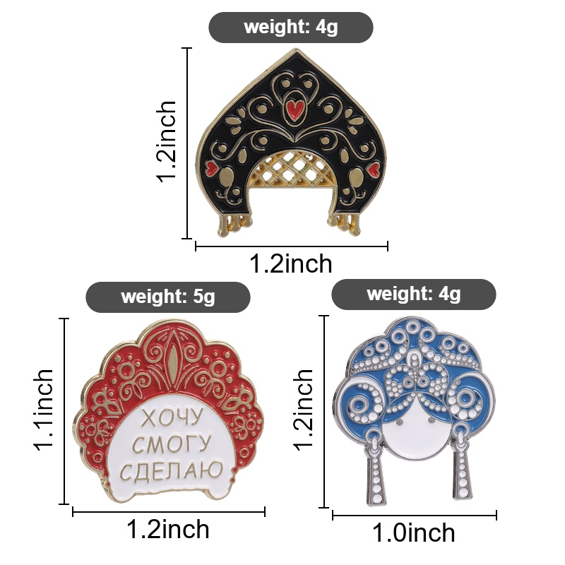 Russian Kokoshnik Enamel Pins  - Ethnic Fashion Quotes ulasan dan harga